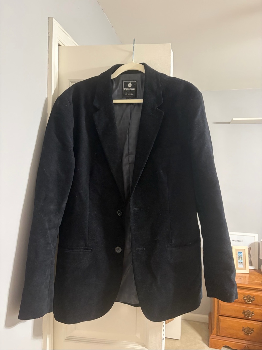 Guess Men's Black Velvet Sport Coat Blazer